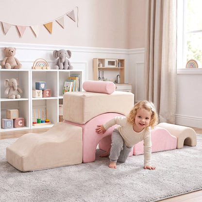 6-Piece Foam Climbing Blocks for Toddlers with Soft Play Set-Multicolor