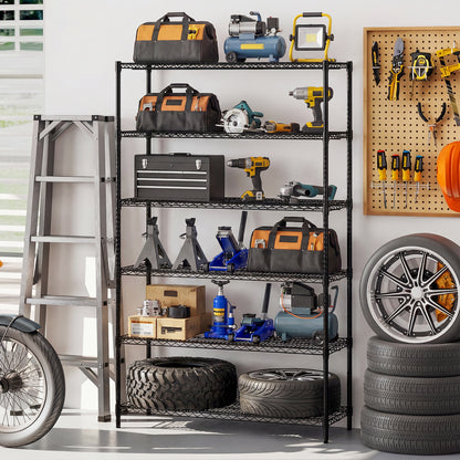 4/5/6-Tier Wire Shelving Unit Adjustable Metal Storage Shelves with V-shaped Shelving Rack-6-Tier