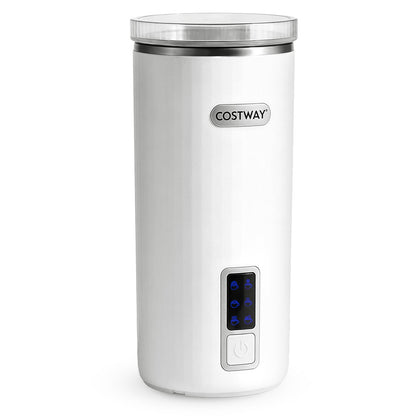 6-in-1 Electric Milk Steamer with Stainless Steel Interior Automatic Warm and Cold Foam Maker-White