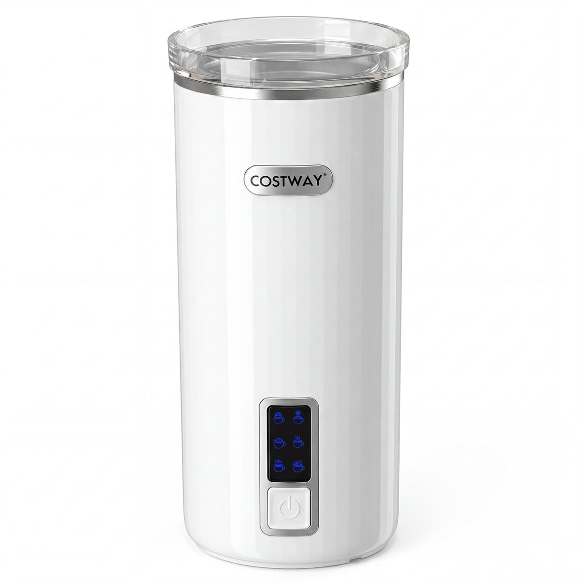 6-in-1 Electric Milk Steamer with Stainless Steel Interior Automatic Warm and Cold Foam Maker-White