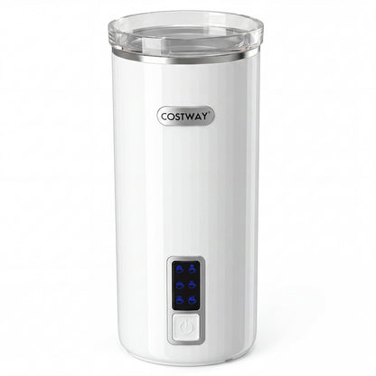 6-in-1 Electric Milk Steamer with Stainless Steel Interior Automatic Warm and Cold Foam Maker-White