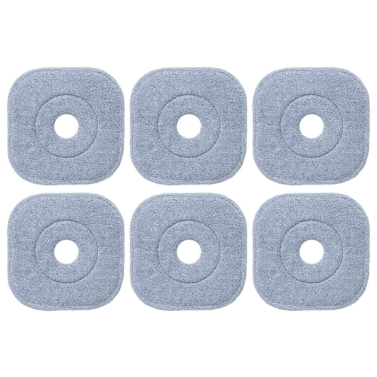 6 PCS Microfibre Mop Pads with Hook & Loop Fasteners Washable for Home Cleaning