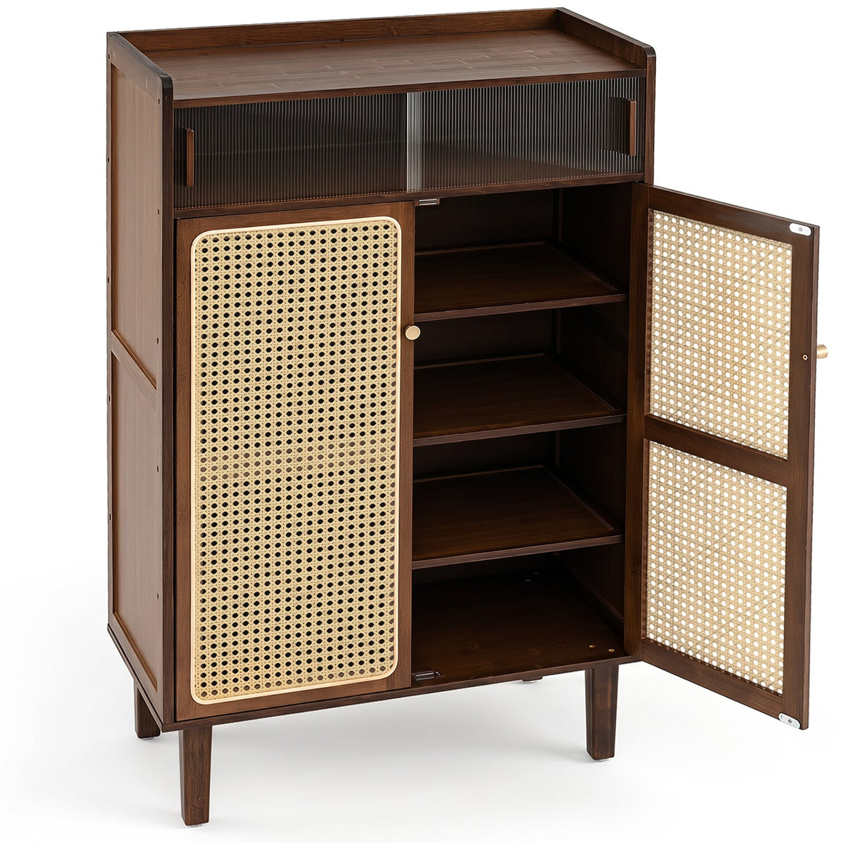 6-Tier Bamboo Shoe Cabinet in Walnut