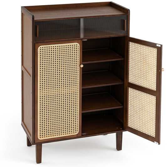 6-Tier Bamboo Shoe Cabinet in Walnut