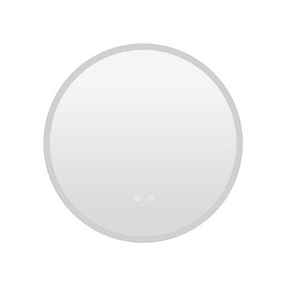 60 CM Round LED Bathroom Mirror Wall-mounted Backlit Vanity Makeup Mirror with 3 Light Colors