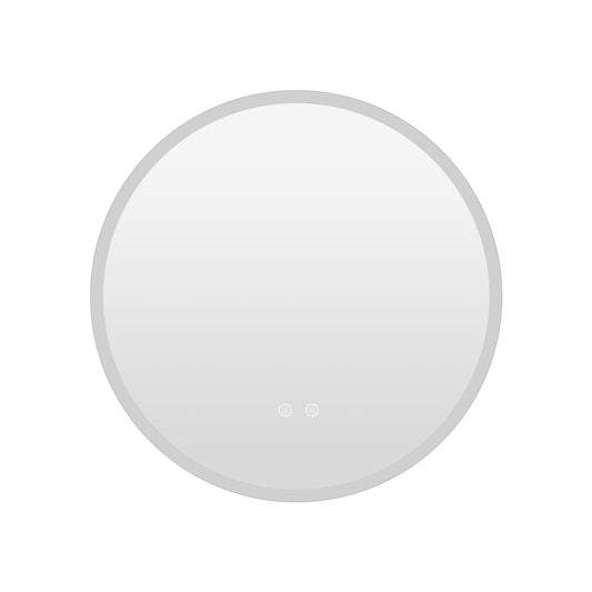 60 CM Round LED Bathroom Mirror Wall-mounted Backlit Vanity Makeup Mirror with 3 Light Colors