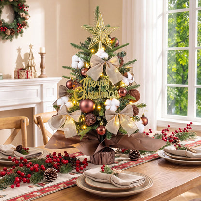 60 cm Tabletop Christmas Tree with Ornaments and 85 Branch Tips