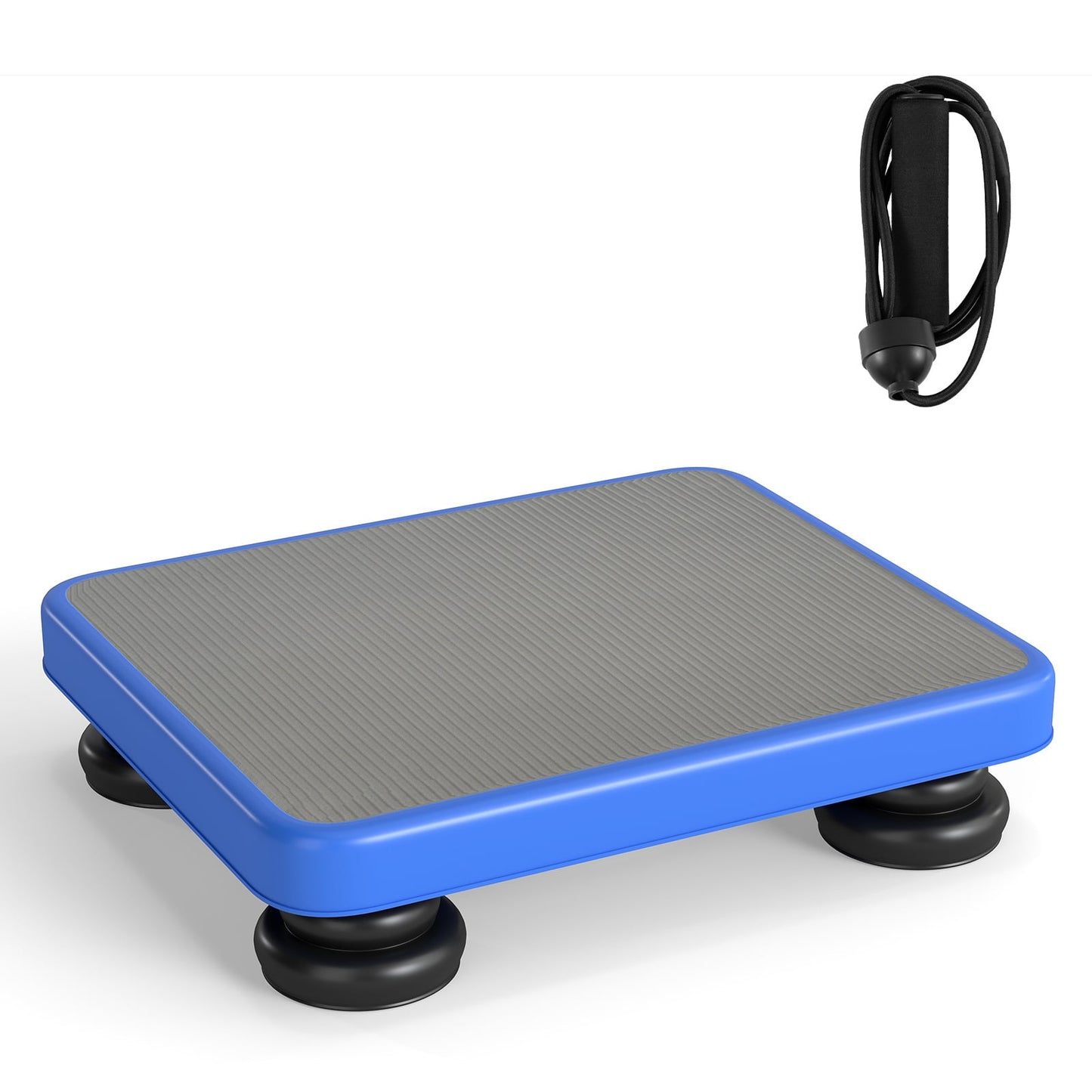 60 x 50 cm Kids Rebounder Bouncing Board with Elastic Rope and Non-Slip Base & Feet for Ages 3+-Blue
