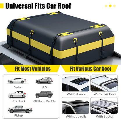 600L Waterproof Rooftop Cargo Carrier Bag Luggage Lock-Yellow