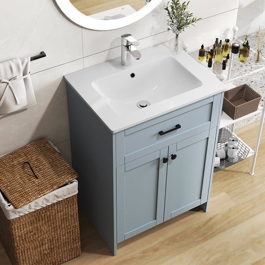 600mm Bathroom Vanity with Sink Bathroom Floor Vanity Cabinet-Grey