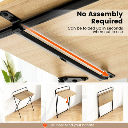 Biurko komputerowe składane 60CM z uchwytem na tablet - naturalne