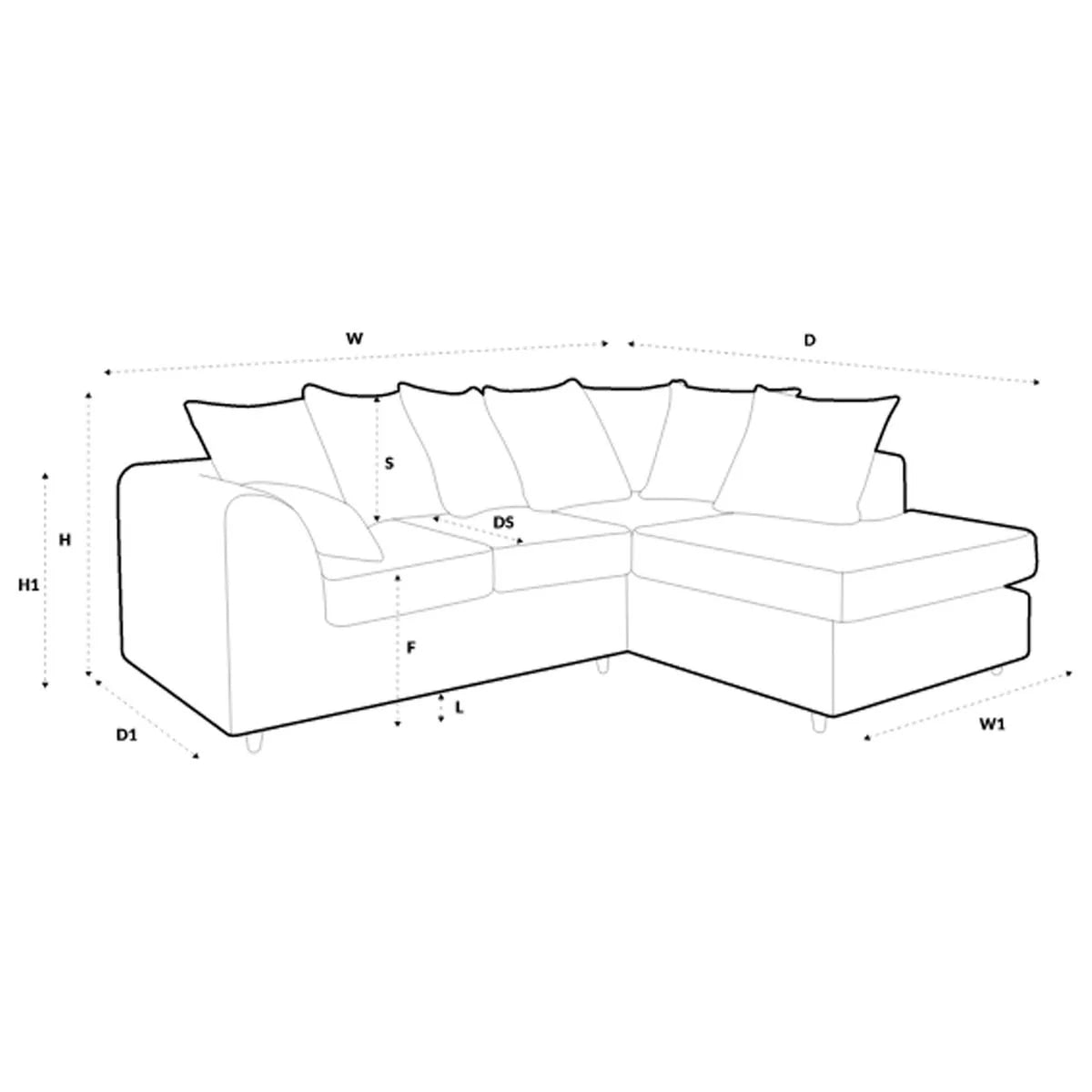 Jumbo Cord Grey Corner Sofa