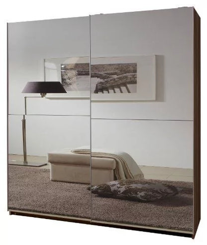 Quinn 2 Door Fully Mirrored Sliding Wardrobe - Walnut - 135cm