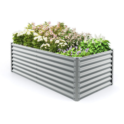 60 cm Raised Garden Bed Elevated Garden Planter with Open Bottom Design-Grey