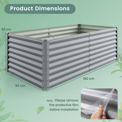 60 cm Raised Garden Bed Elevated Garden Planter with Open Bottom Design-Grey