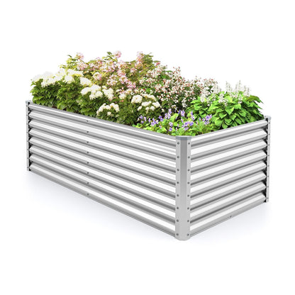 60 cm Raised Garden Bed Elevated Garden Planter with Open Bottom Design-Silver