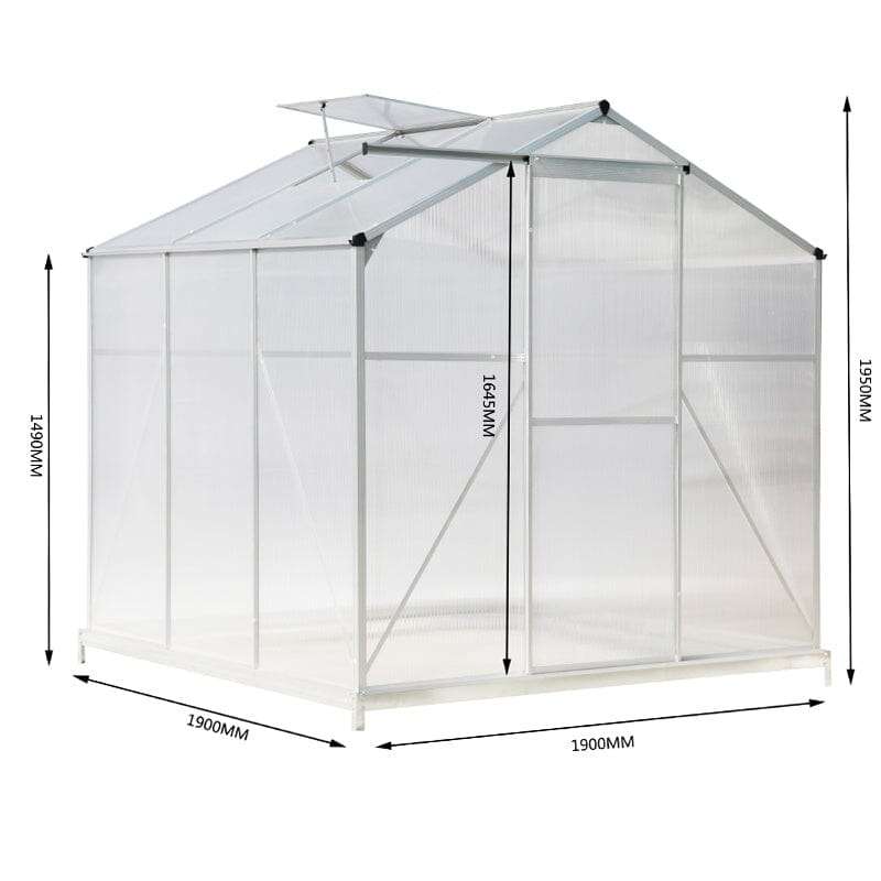 The Home Master Silver Aluminum Framed 6x6 Greenhouse with Vent