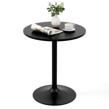 60 cm Round Dining Table with Metal Pedestal Base for 2-Black