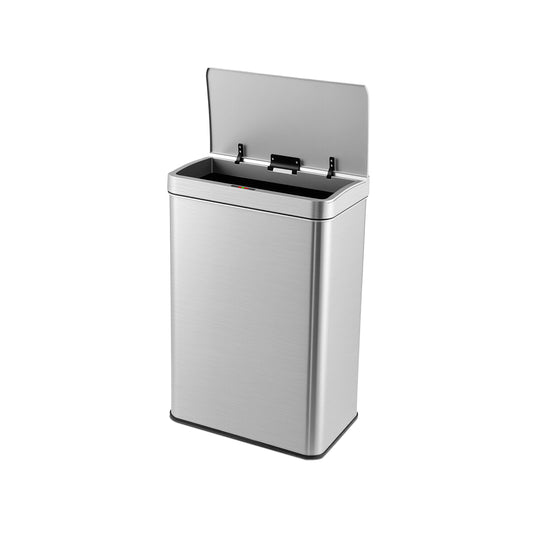 60L Automatic Trash Can with Lid-Silver