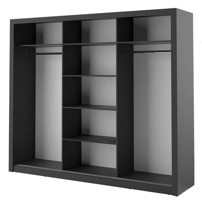 Artimas I Sliding Door Wardrobe 250cm - Black Matt