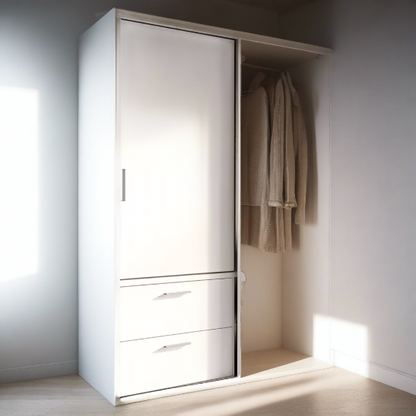 Artimas 22 - 2 Sliding Door Wardrobe with Drawers 180cm - White Matt