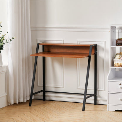 Modern Office Table Compact Wooden Computer Desk Laptop Burlywood