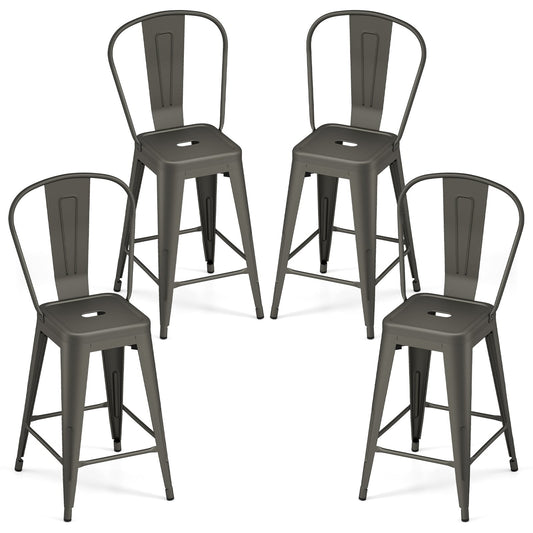 62 cm Metal Bar Stools Set of 4