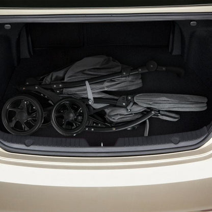 Double Pushchair with Adjustable Backrest and Sunshade-Grey