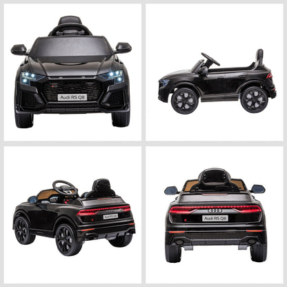 HOMCOM Audi RS Q8 Licensed 6V Kids Electric Ride On Car Toy Car with Remote Control Music Lights USB MP3 for 3-5 Years Old Black