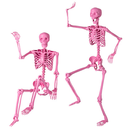 63 inch Halloween Pink Skeleton Decoration with 8 Moving Joints