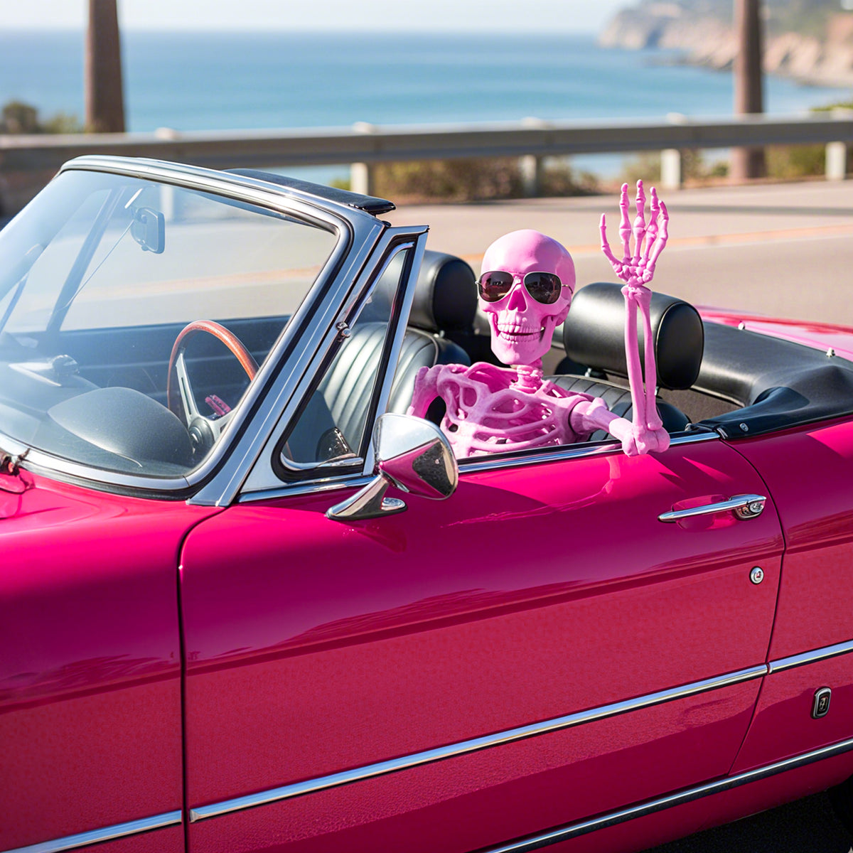 63 inch Halloween Pink Skeleton Decoration with 8 Moving Joints
