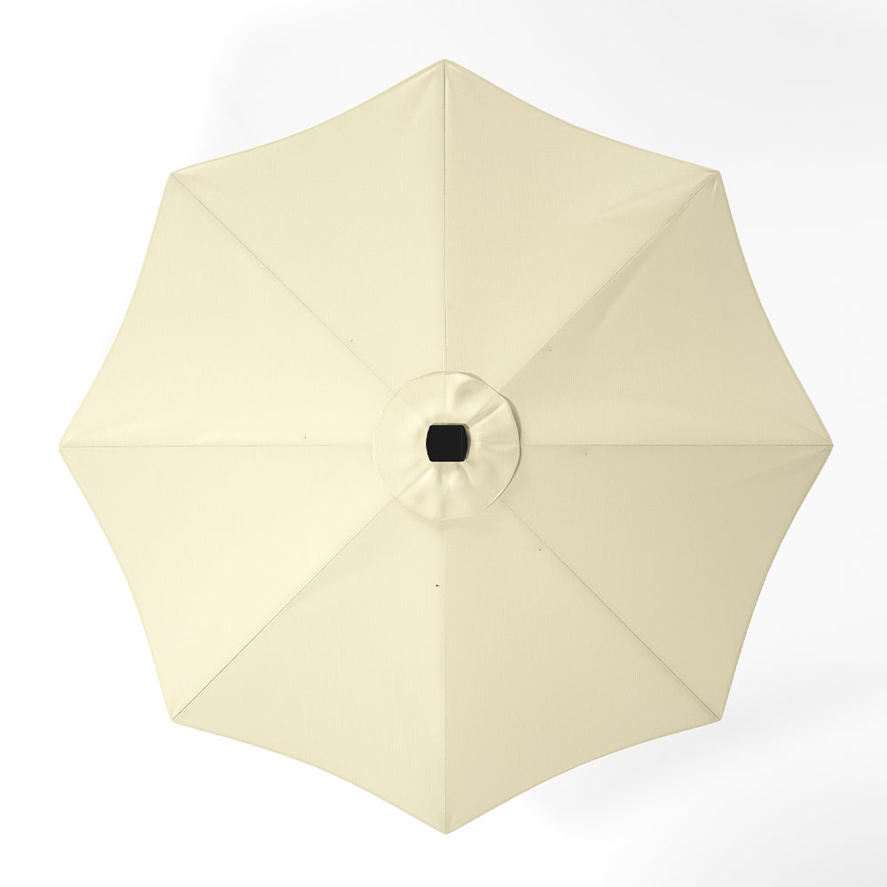 Beige 3M Lighted Market Sunbrella Umbrella with Solar Strip LED Lights