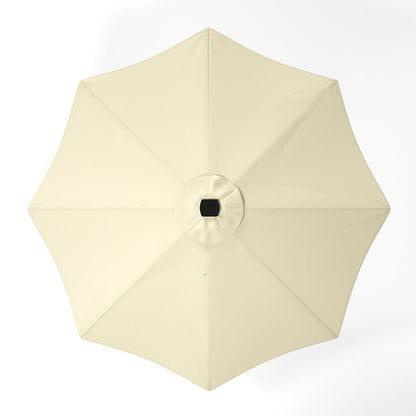 Beige 3M Lighted Market Sunbrella Umbrella with Solar Strip LED Lights