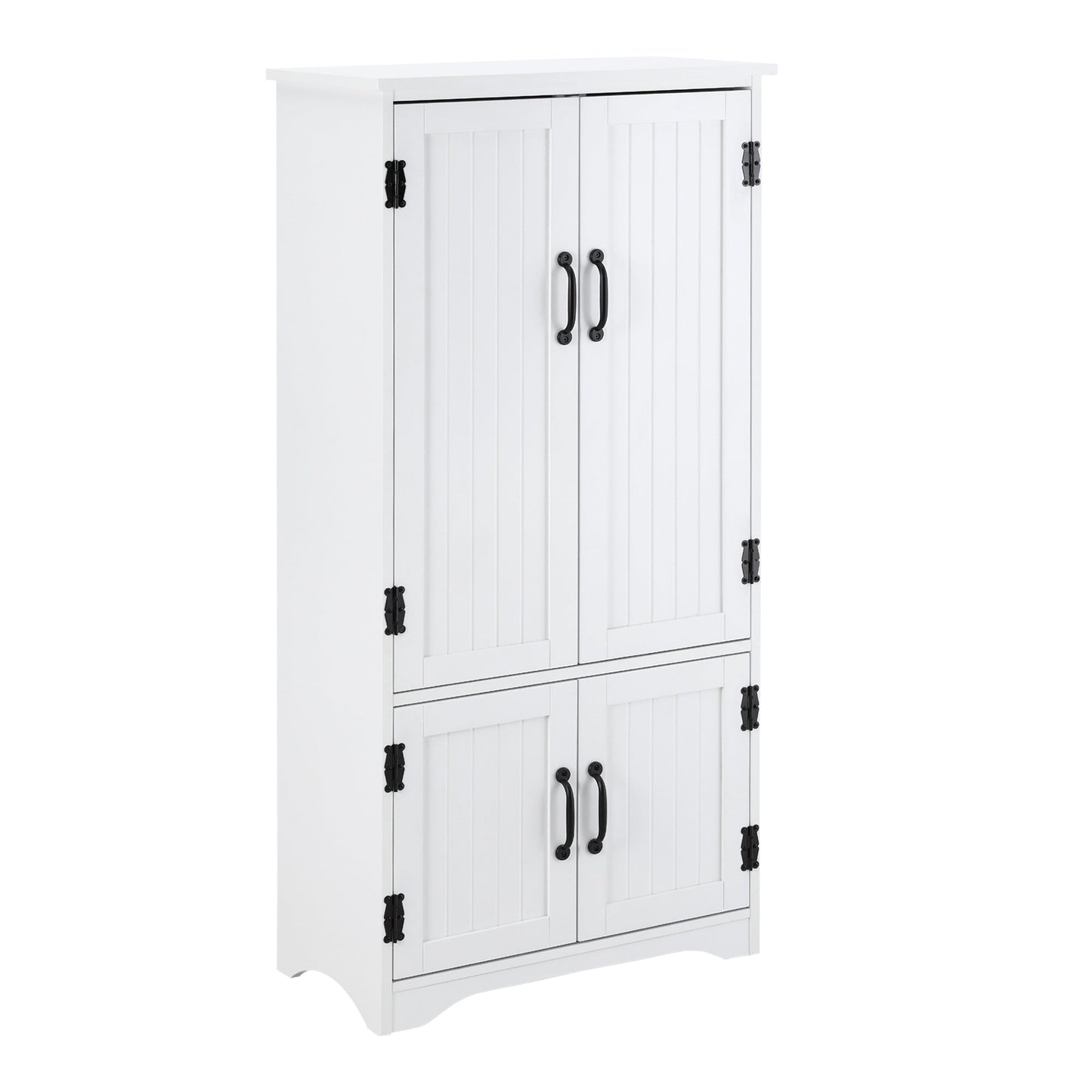 HOMCOM Accent Floor Storage Cabinet Kitchen Cupboard with Adjustable Shelves and 2 Lower Doors, White