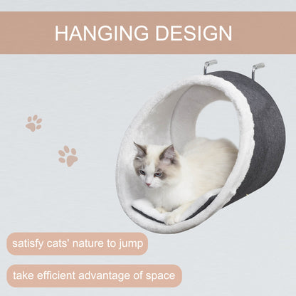 PawHut Windowsill Mounted Cat Perch Hanging Kitten House with Comfortable Removable Flannel Carpet