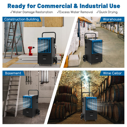 66L/Day Commercial Dehumidifier with ​​Built In Pump and 5m Drain Lift​