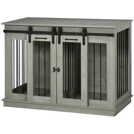 PawHut Dog Crate Furniture for Large Dogs, Double Dog Cage for Small Dogs