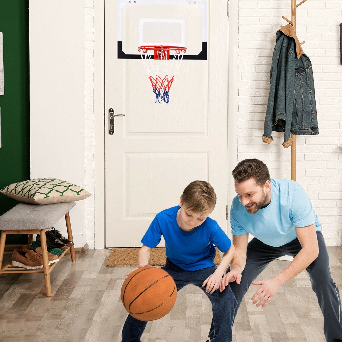 Mini Basketball Hoop with Shatterproof Backboard for Kid, Teen, Adult