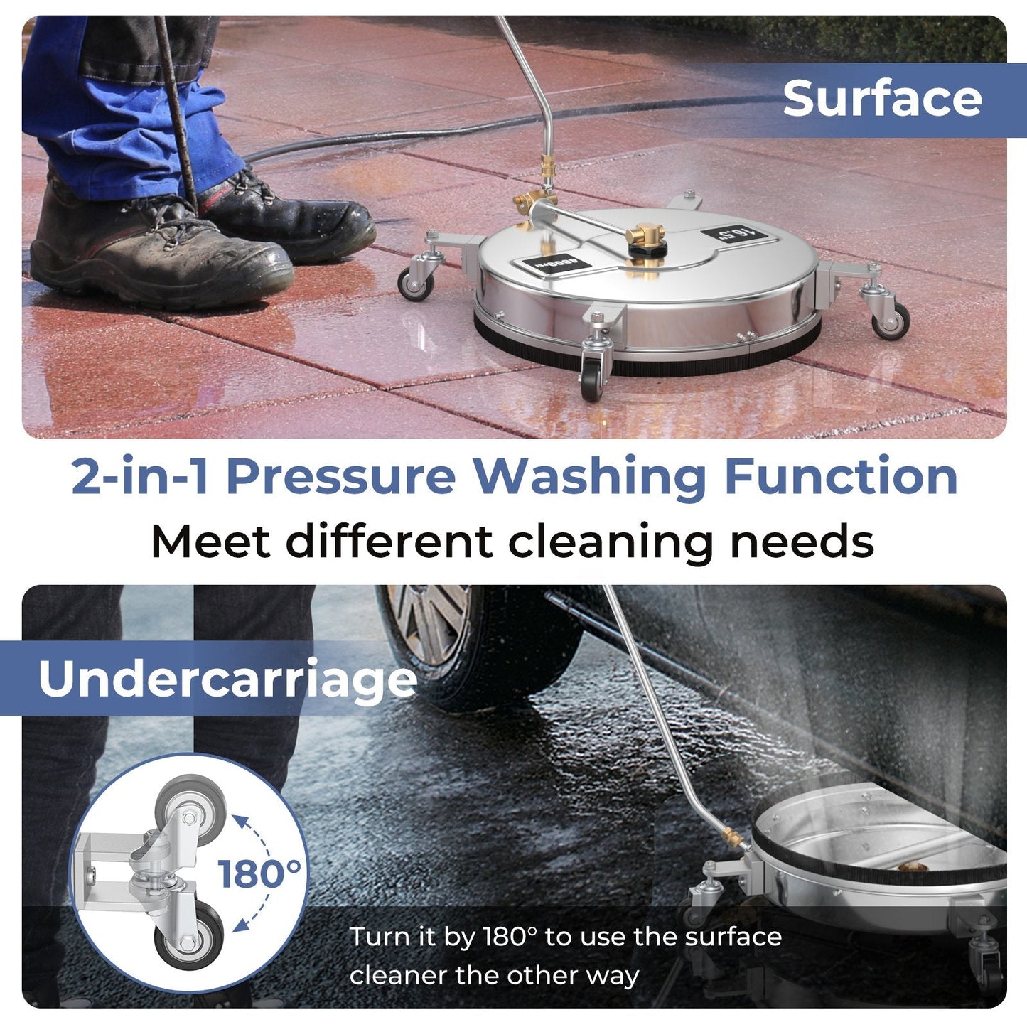 67cm Pressure Washer Surface Cleaner with Casters