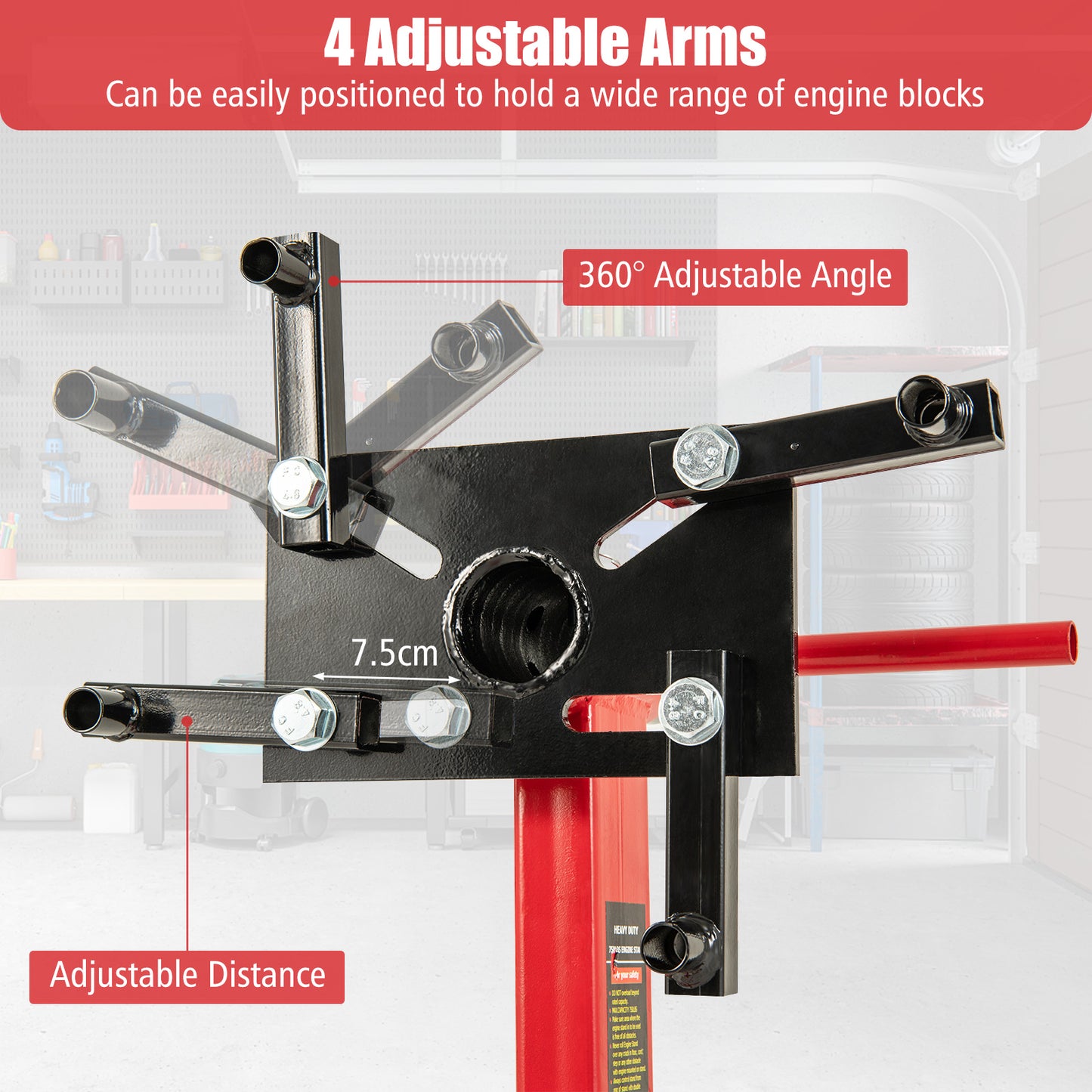 340 Kg/ 680 Kg Capacity Engine Stand with 360 Degree Rotating Head-680 Kg