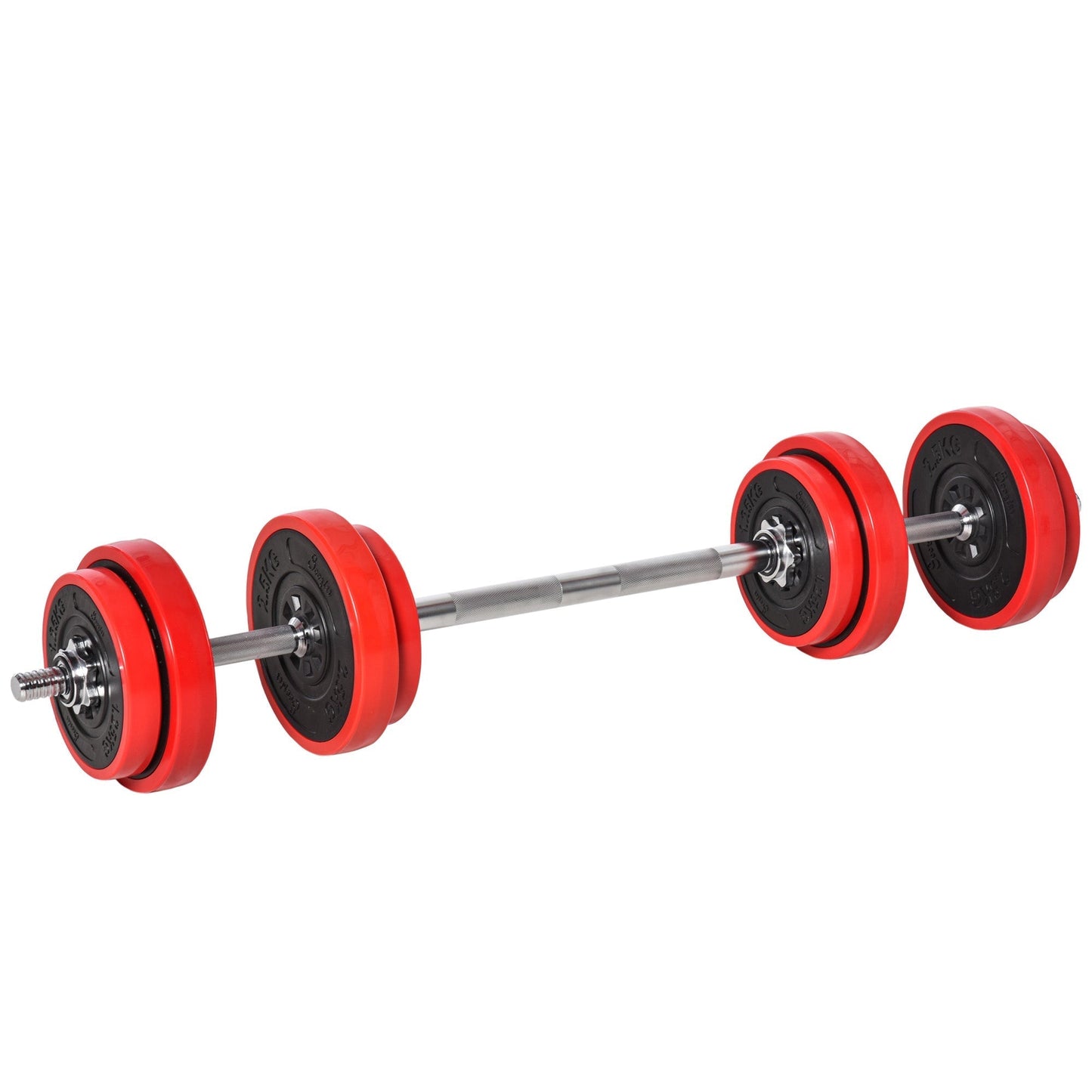 HOMCOM Adjustable 20KGS Barbell & Dumbbell Set Ergonomic Fitness Exercise in Home Gym