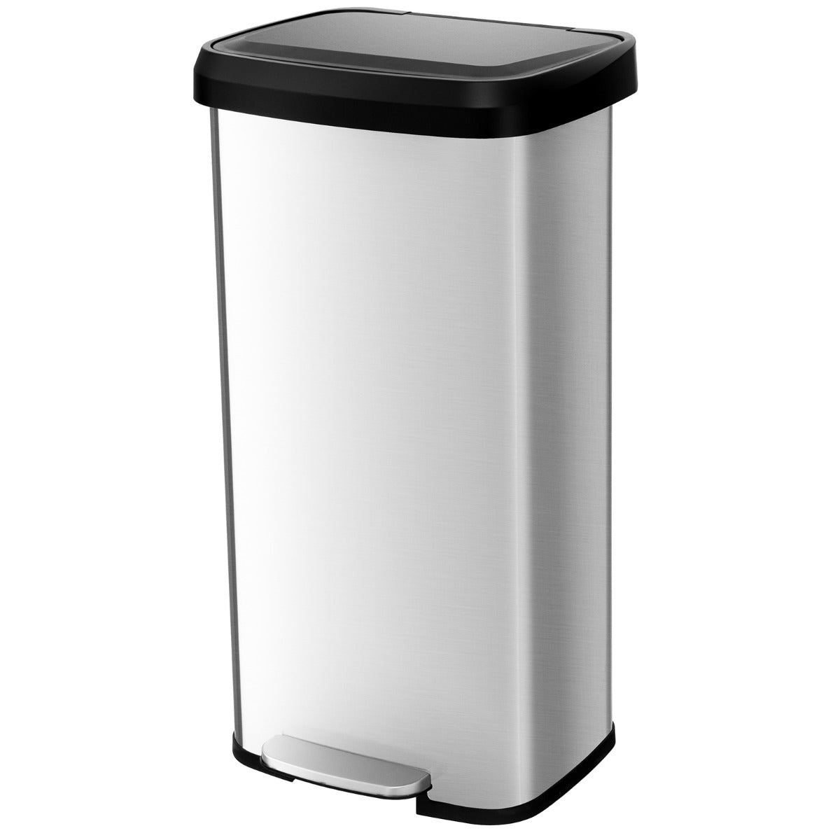 68L Step Trash Can with Soft Close Lid and Deodorizer Compartment-Silver