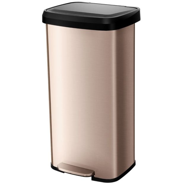 68L Step Trash Can with Soft Close Lid and Deodorizer Compartment-Golden