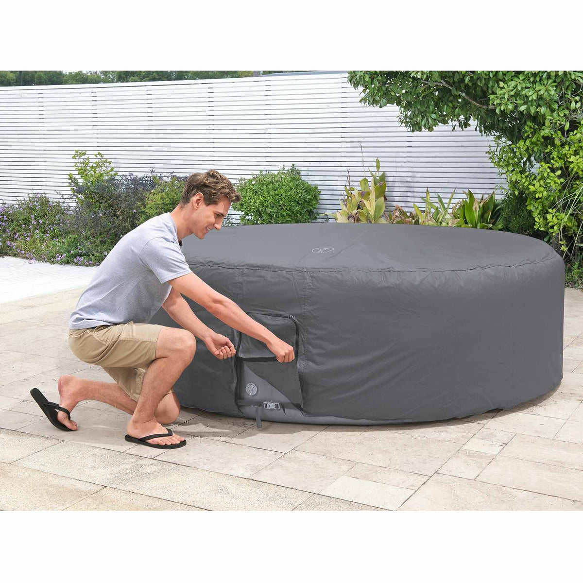 Bestway Spa Cover PVC and POM Grey Ø236 x 71 cm