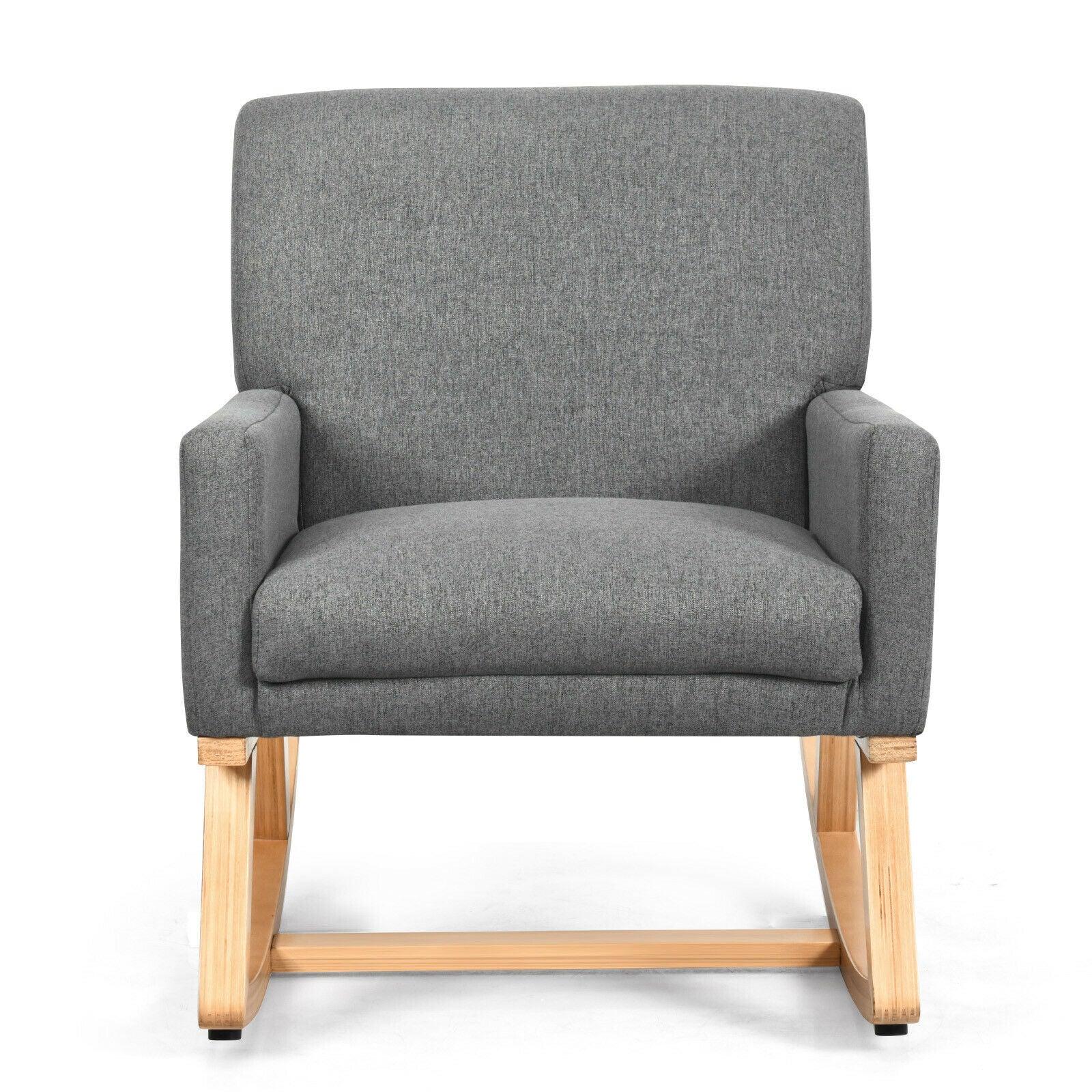 Fabric Upholstered Recliner Rocking Chair Armchair Lounge Sofa Seat Relax Rocker-Grey