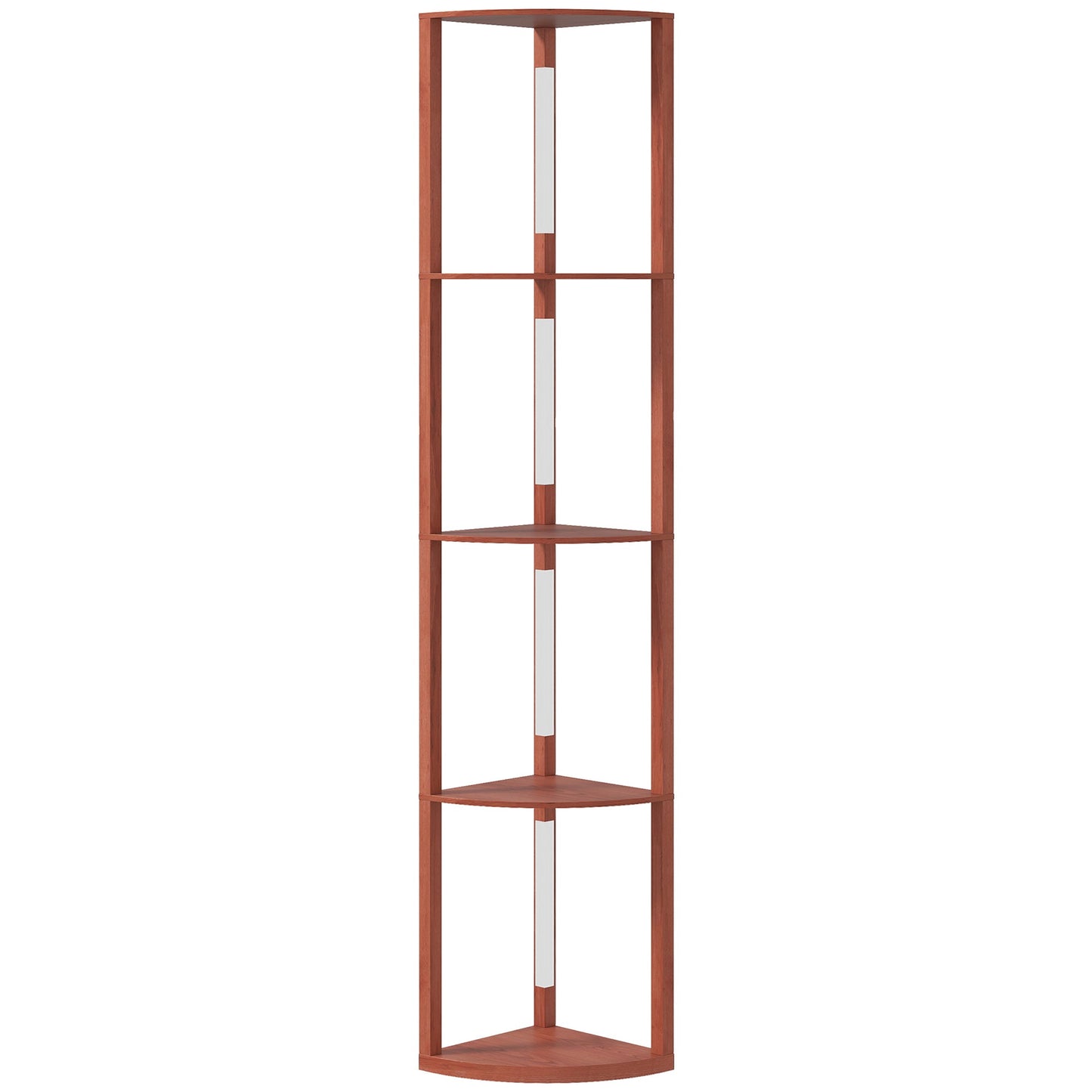 HOMCOM Corner Floor Lamp for Living Room Bedroom with Dimmable Warm White LED Light, Modern Tall Standing Lamp, Brown