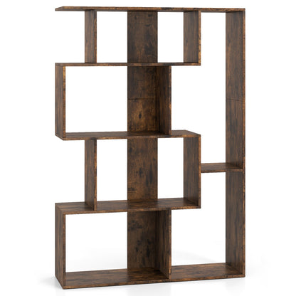 6-Cube Open-back Geometric Bookshelf with Anti-tip Kits-Coffee