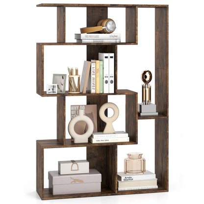 6-Cube Open-back Geometric Bookshelf with Anti-tip Kits-Coffee