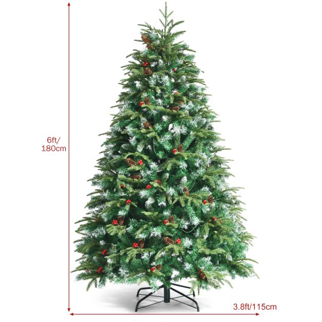 5/6 Feet Artificial Christmas Tree with LED Lights and Tips-6 ft
