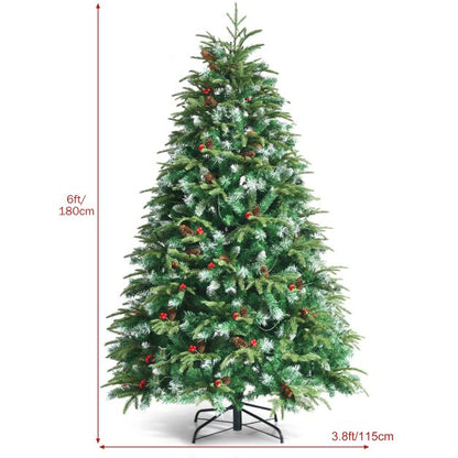 5/6 Feet Artificial Christmas Tree with LED Lights and Tips-6 ft